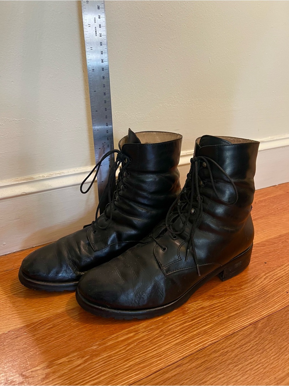 Women's Black Lace-Up Ankle Booties